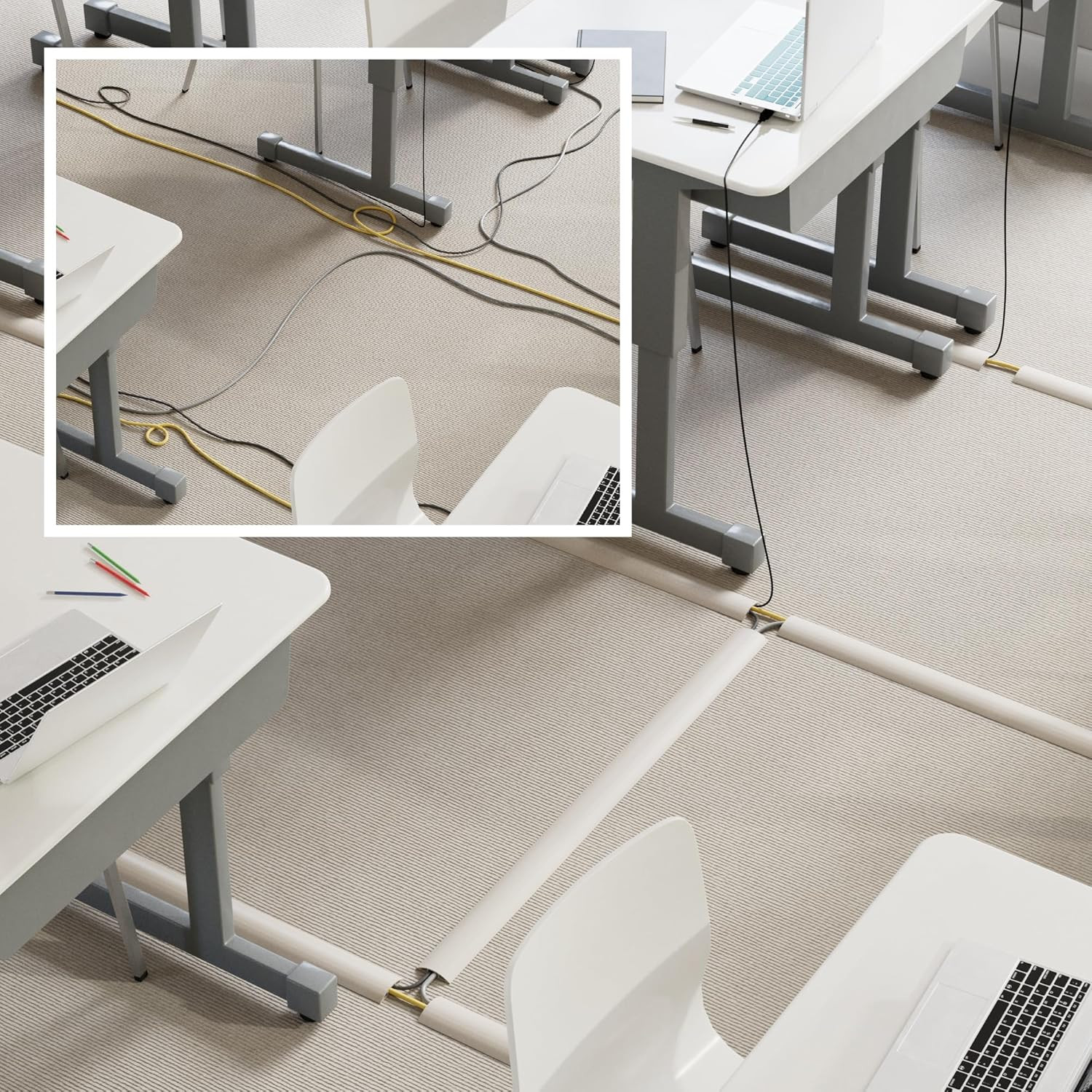 6Ft Floor Cord Cover, Cable Protector, Hide Extension Cords, Protect