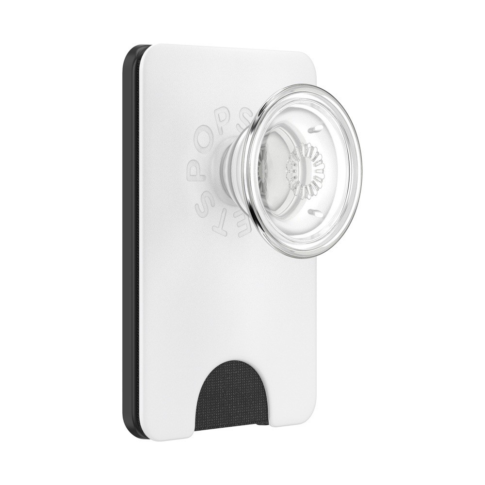 PopSockets Magnetic MagSafe PopWallet+ Phone Wallet & Grip iPhone - White/Clear