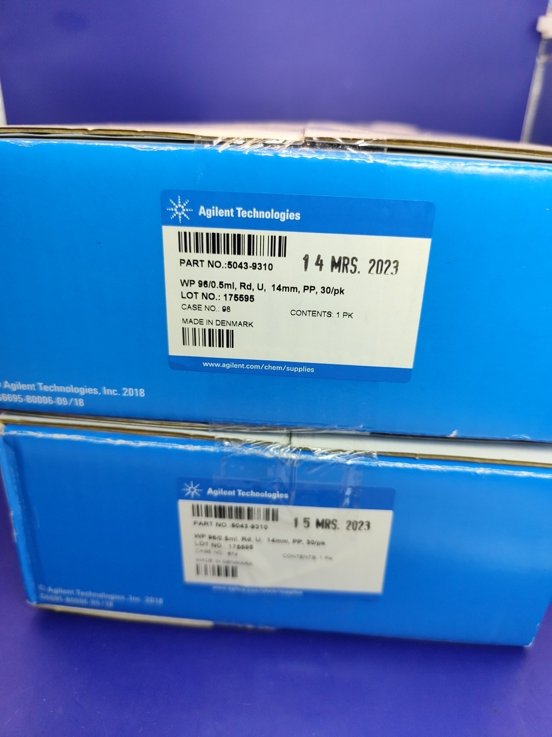 5043-9310 Agilent 96 well Plate 0.5ml 14mm 30/PK PP