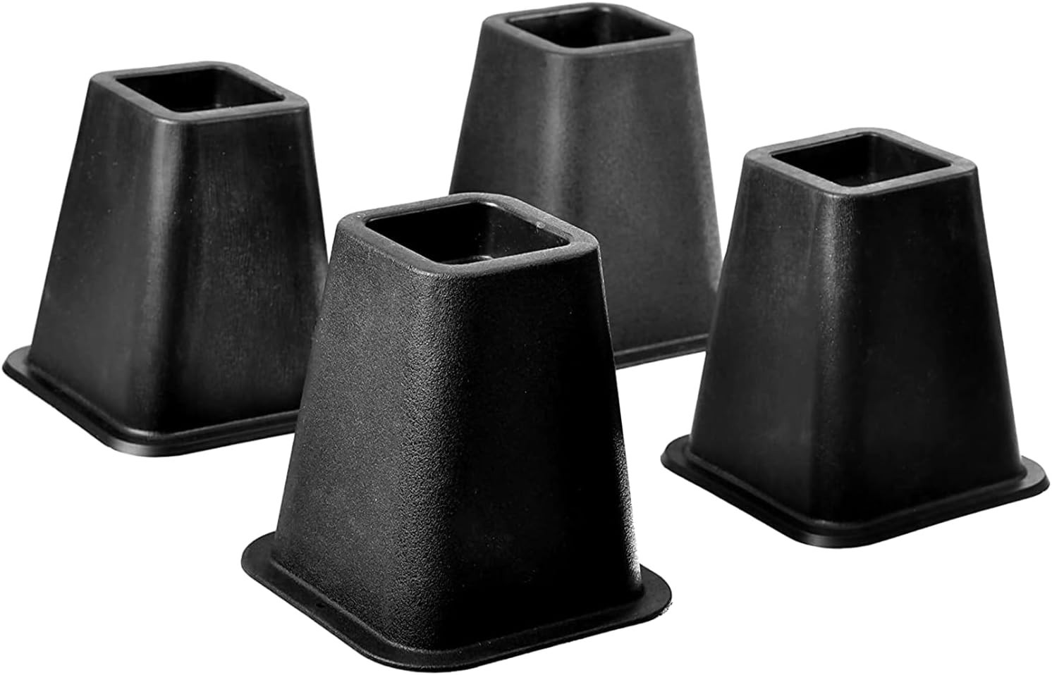 5 Inch Black Bed Risers Durable Plastic Stackable Furniture Elevators for Dorms