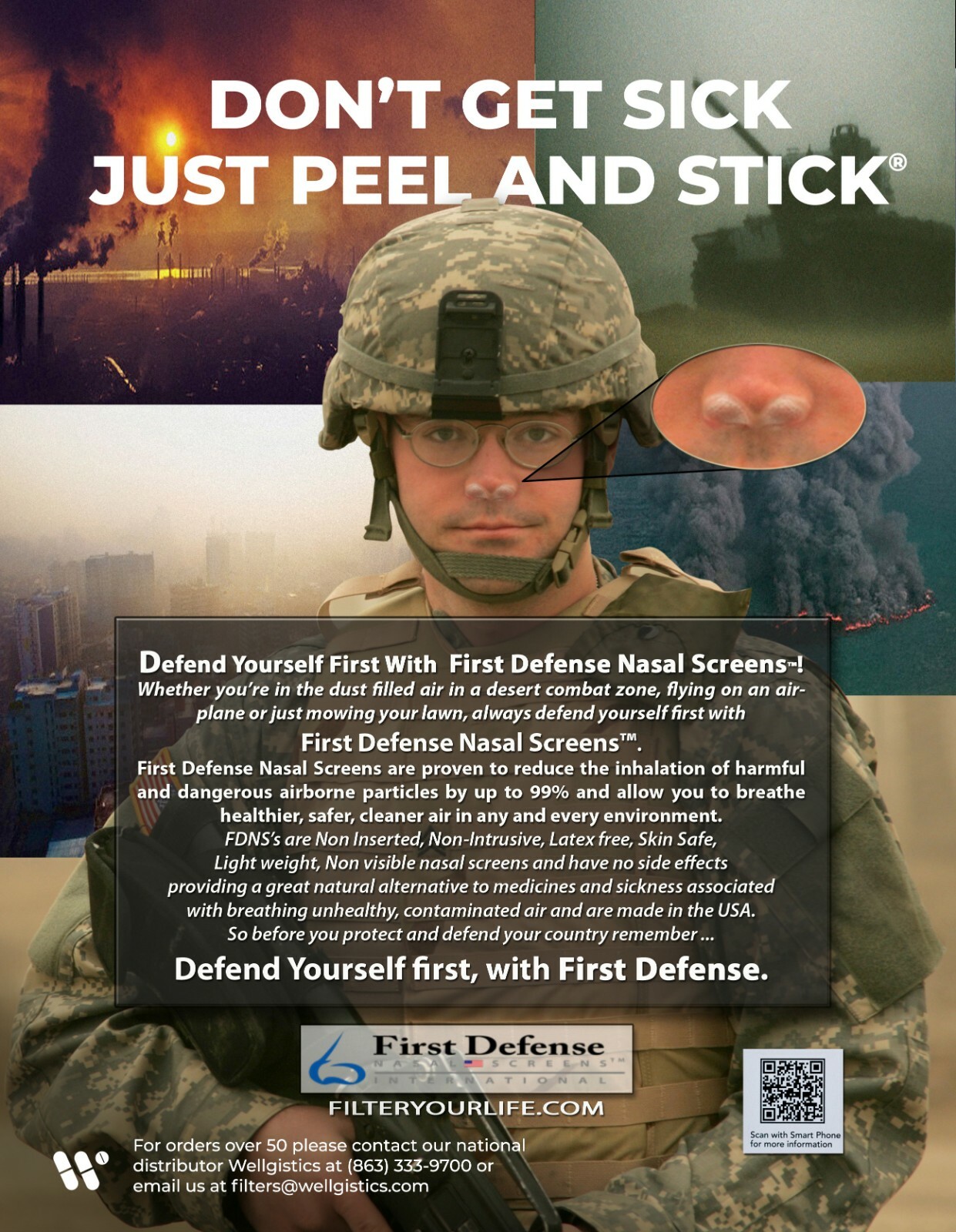First Defense Nasal Screens 4 Set (Small-Medium-Large) 7 pairs - 1 month supply