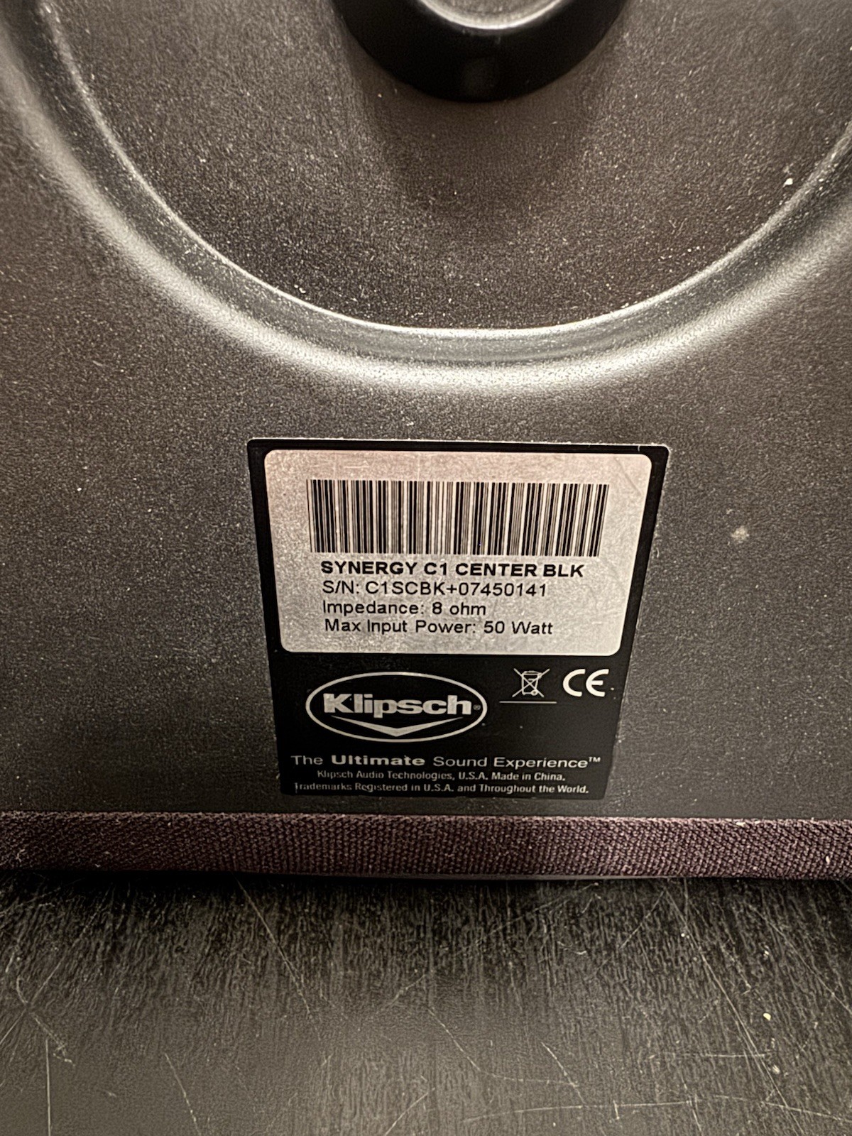klipsch synergy c1 center speaker Black