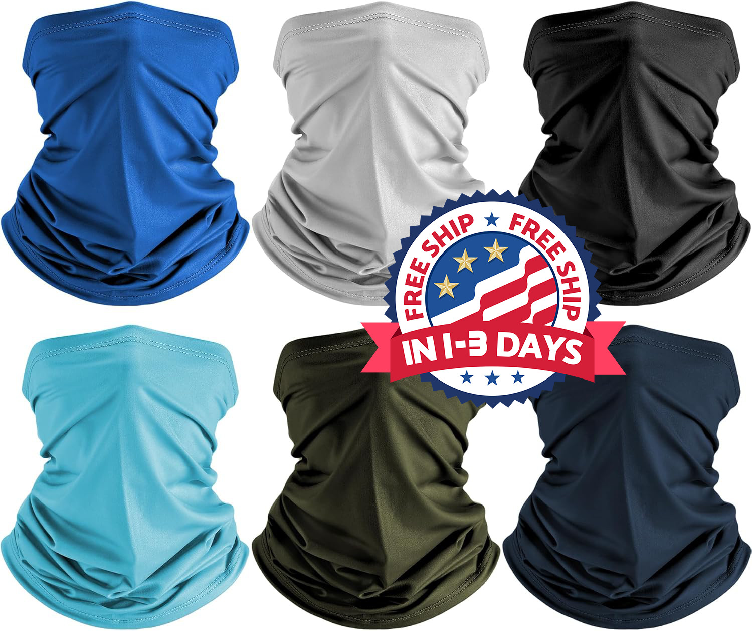 6PCS Pasamontañas, mascarilla, polaina para el cuello, bufanda refrescante