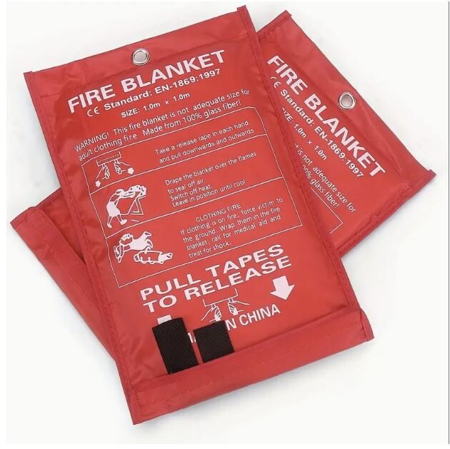 Fire Suppressor 2 Pack Blankets 39''x39'' Large Fiberglass BBQ Kitchen Garage RV