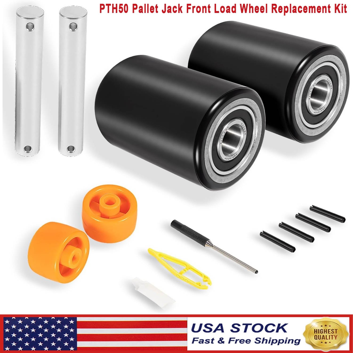 PTH50 Pallet Jack Front Load Wheels Replacement Kit for Crown PTH50 Pallet Jack