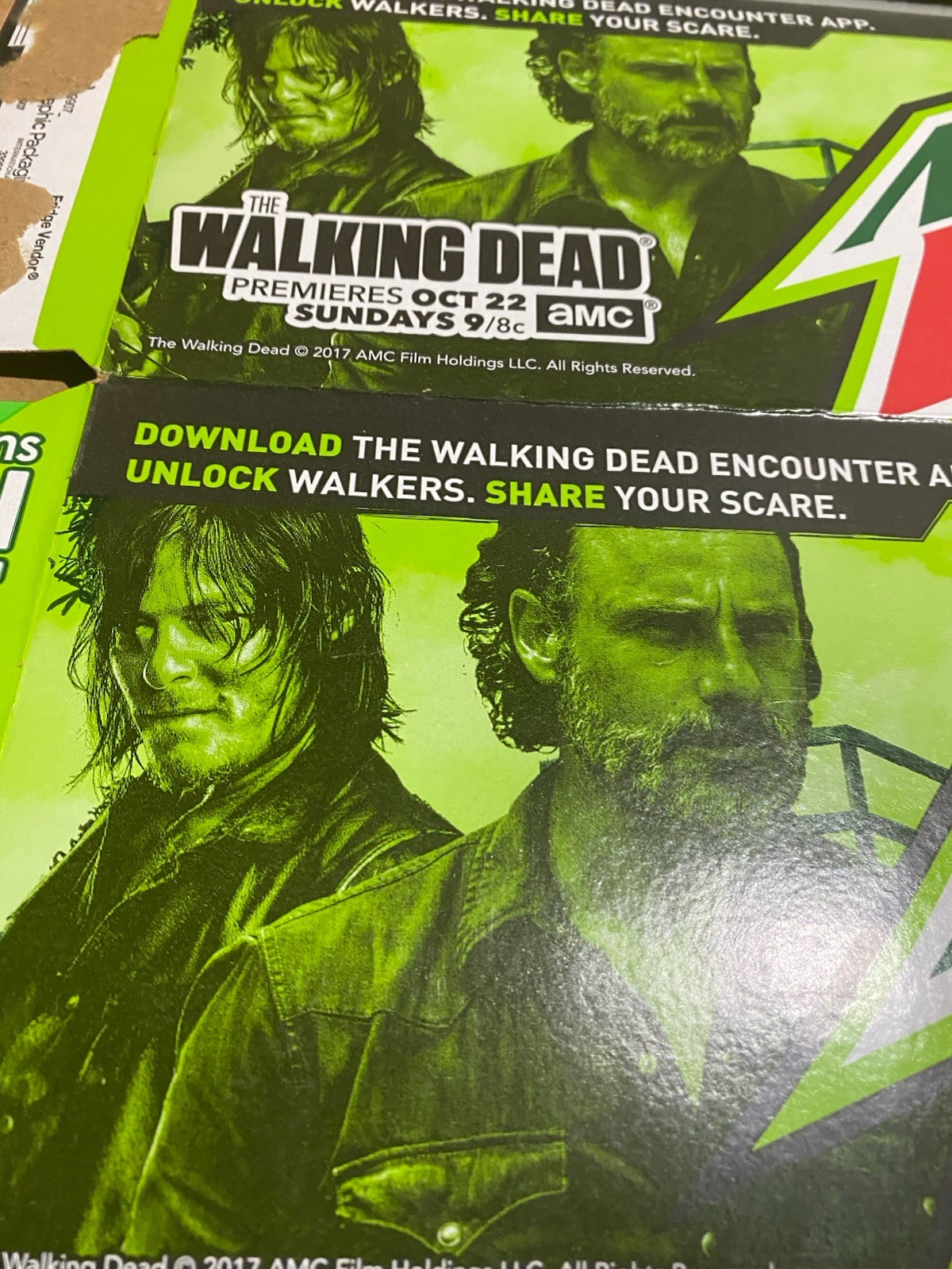 2017 EMPTY Limited Edition Mountain Dew Walking Dead 12 Pack Box Flattened