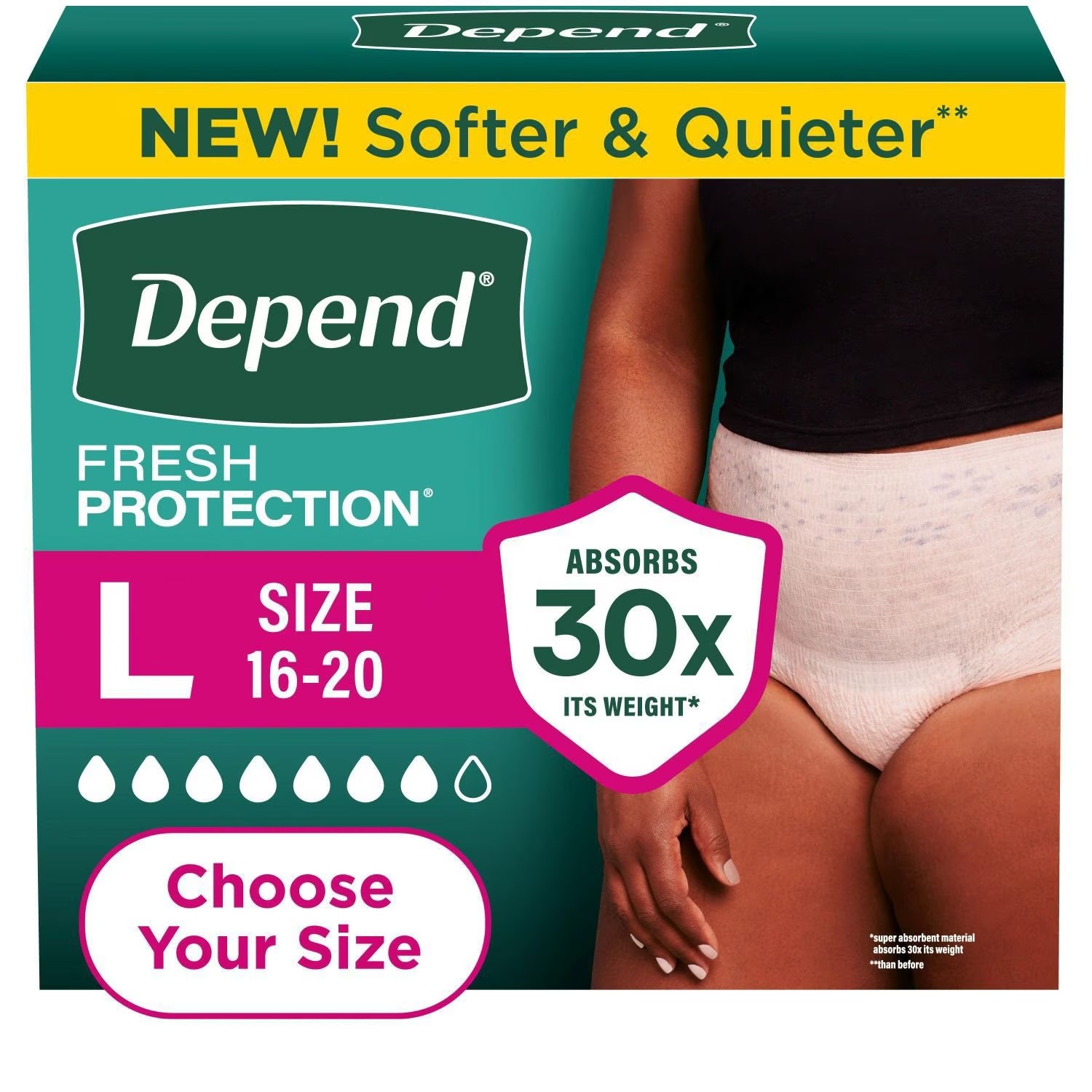 Depend Fit-Flex Incontinence Large Women  Underwear - 84 Count