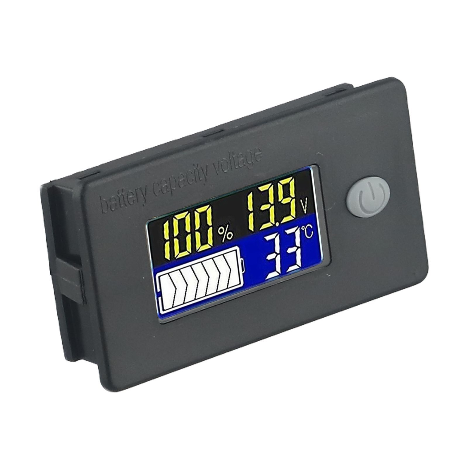 Enhanced Battery Capacity Indicator Meter LCD Display Temperature Reading 12V