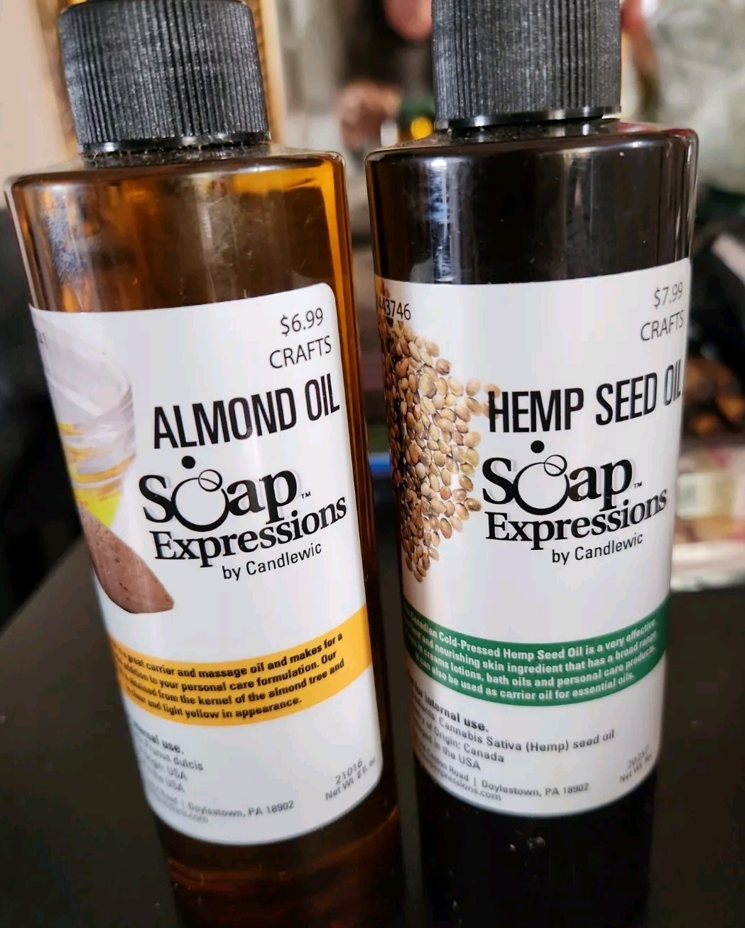 Soap Expressions By Candlewic Almond Oil & Hemp Oil 8 Fl oz Each,   Massage Oil