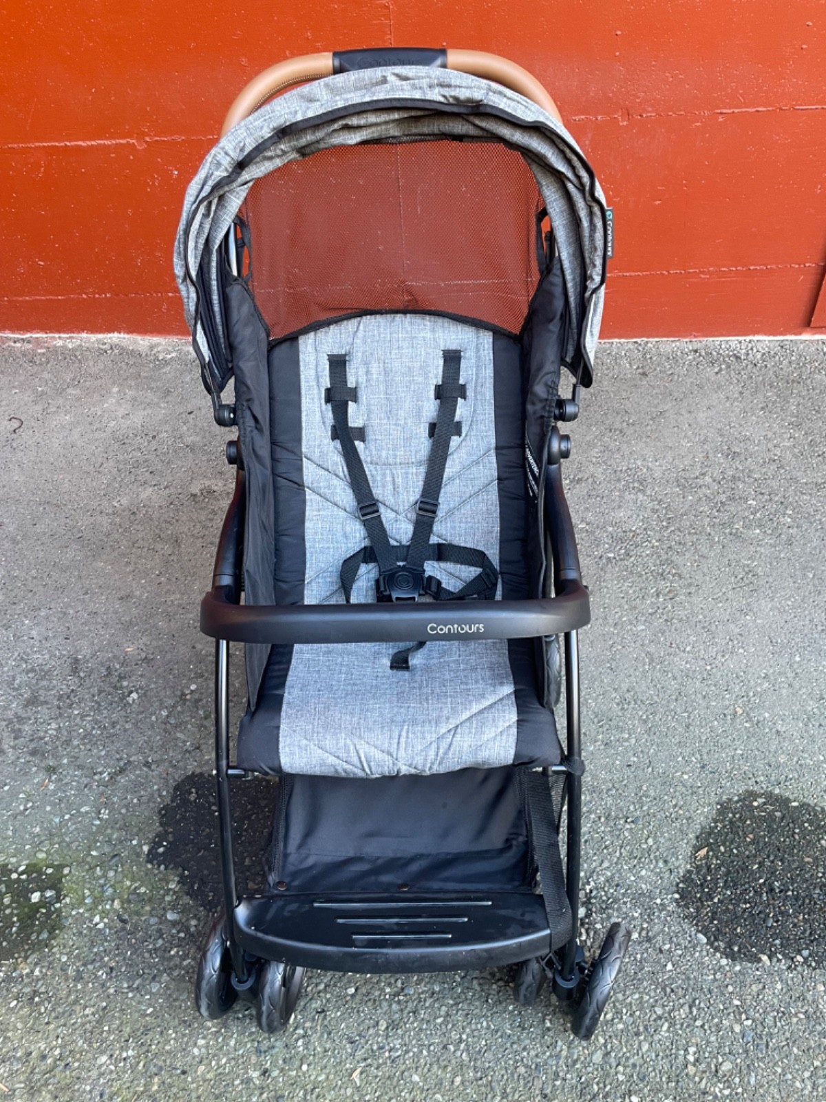 CONTOURS QUICK LIGHTWEIGHT TRAVEL STROLLER COMPACT NEWBORN STROLLER GRAY 👶