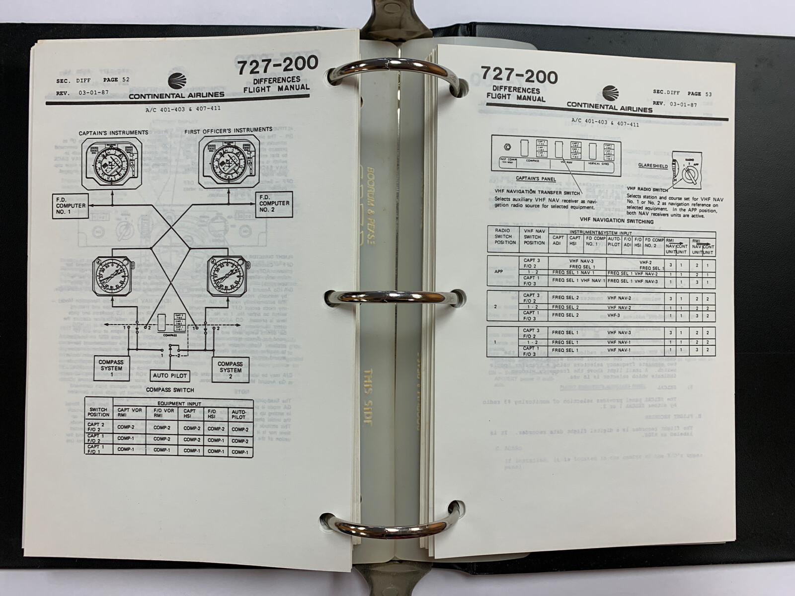 Continental 727 Flight Manual, 2 Volumes - Copy