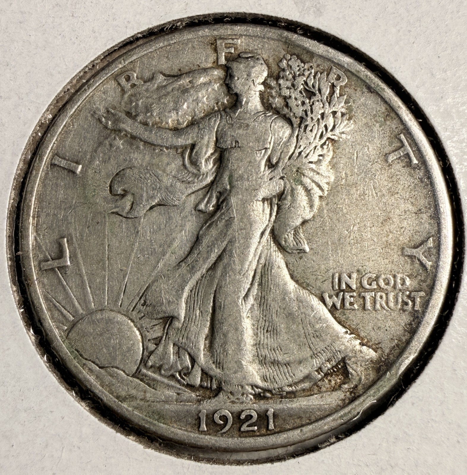 1921 Walking Liberty Half Dollar, VF/XF.  (19836)