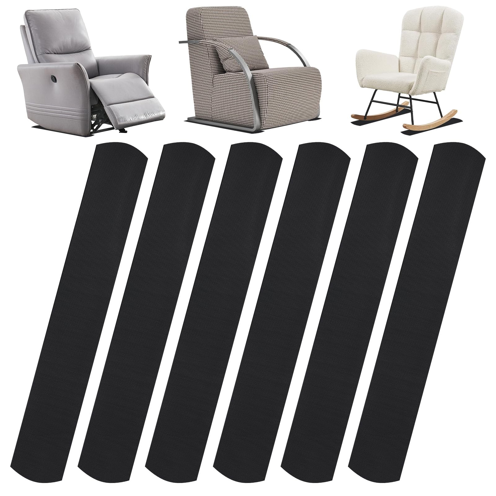 6-Pack Non-Slip Furniture Rail Pads, 31" x 4.7" x 0.28" Thick EVA Non-Skid Pa...