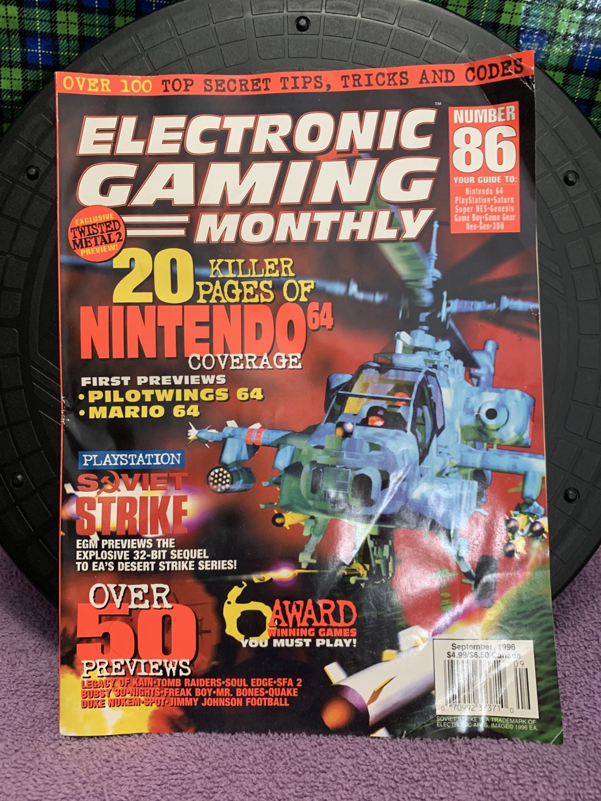 Electronic Gaming Monthly Magazine #86 September 1996 W/ NFL Poster Insert