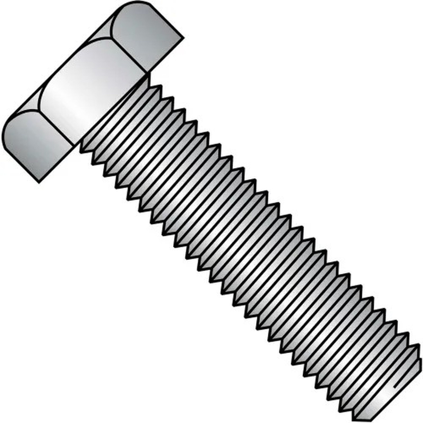 Hex Tap Bolt 1/4-20 x 1-1/2" Grade 5 Medium Carbon Steel Zinc CR+3 - 100/Pkg