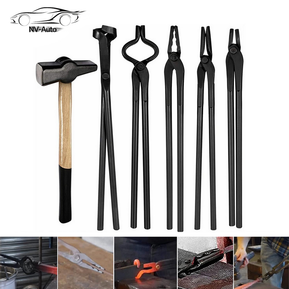 Knife Making Tongs Bladesmith Tong Set & Blacksmith Hammer 1.5 kg Forge Tools