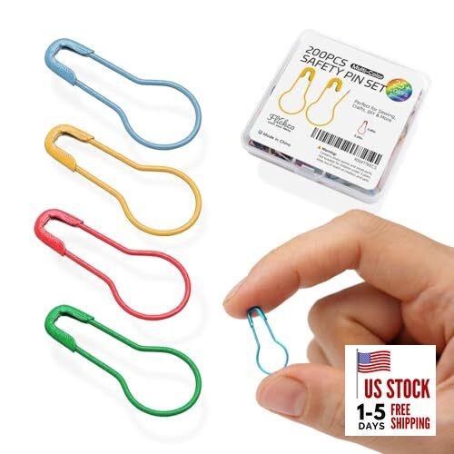 Stitch Markers, 200pcs Crochet Markers, 0.85" Metal Bulb Safety Pins, 25+