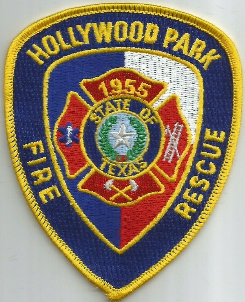 Hollywood Park  Fire - Rescue, Texas (3.5" x 4.5" size) fire patch