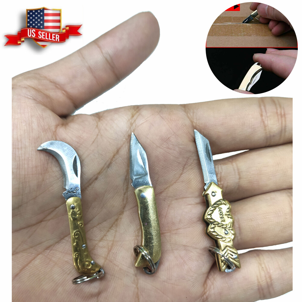 3pcs Outdoor Mini Folding Knife Keyring Small Pocket Keychain Men Gift Key Tools