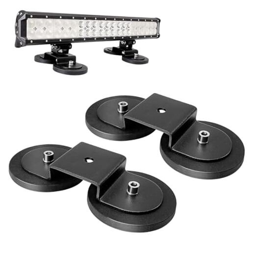 2 Pack Strong Magnet Base Bracket for Light 2 x Magnetic Mount Bracket Black