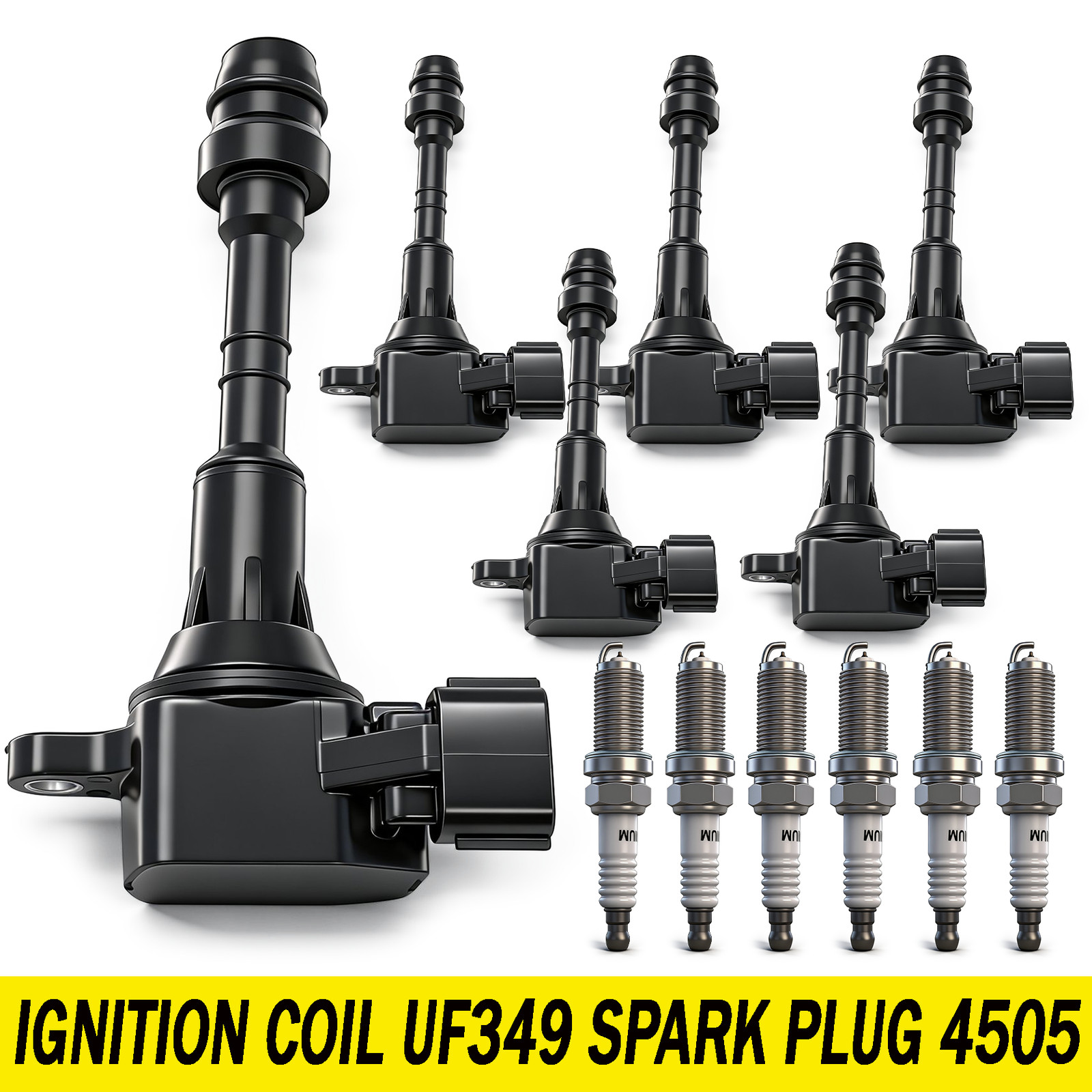 6 Pack Ignition Coil + Spark Plug For Nissan Maxima Infiniti Murano 3.5 UF349