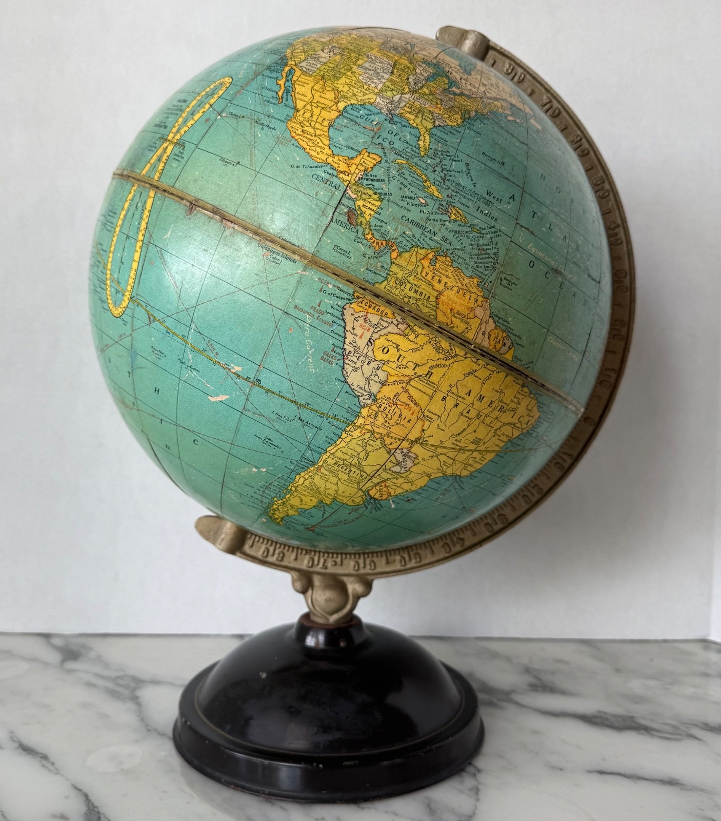 Vtg 1940's "PALESTINE" WORLD GLOBE Cram's Universal Terrestrial 12" MANCHOUKUO
