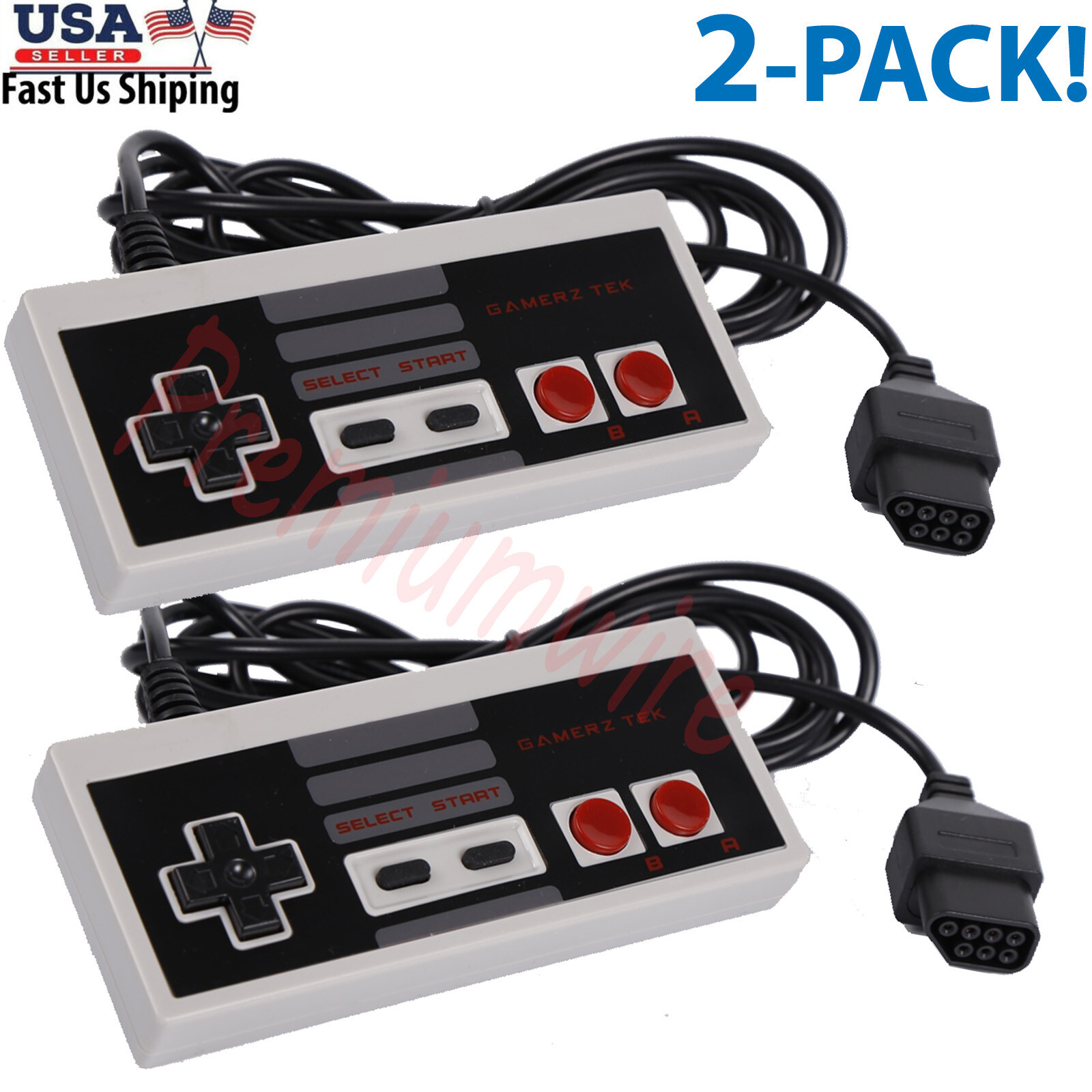 2 NES Pack Controller For NES-004 Original Nintendo Vintage Console Wired Gamepd
