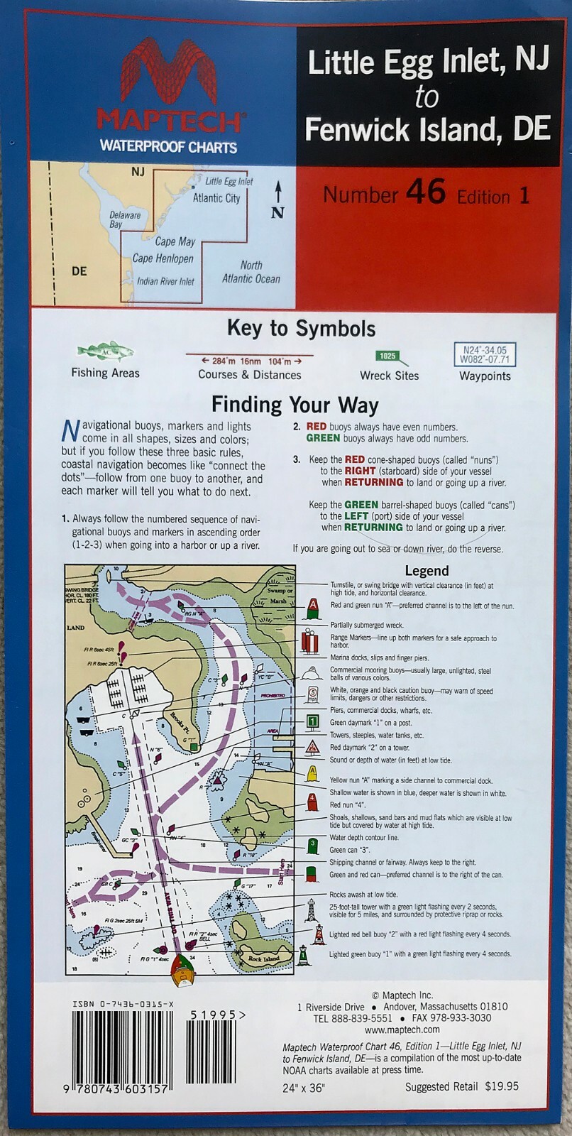 MAPTECH Waterproof Chart CHOOSE FROM OVER 50 maps NEW!