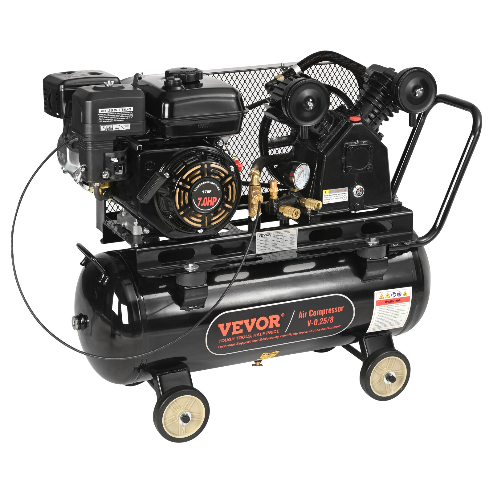 Uimoso 13.2 Gallon Gas Powered Air Compressor 7HP 9CFM@115PSI 115PSI Pressure