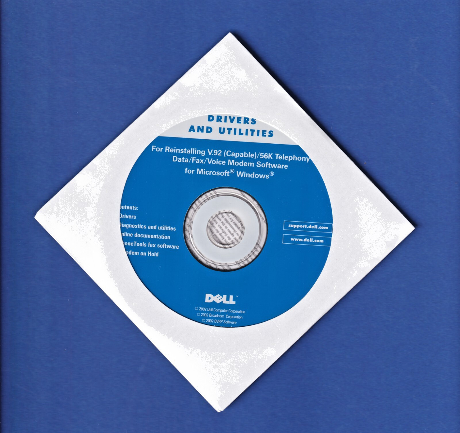 Dell Drivers & Utilities Reinstalling V.92 56K Dell System Software 2002 SEALED