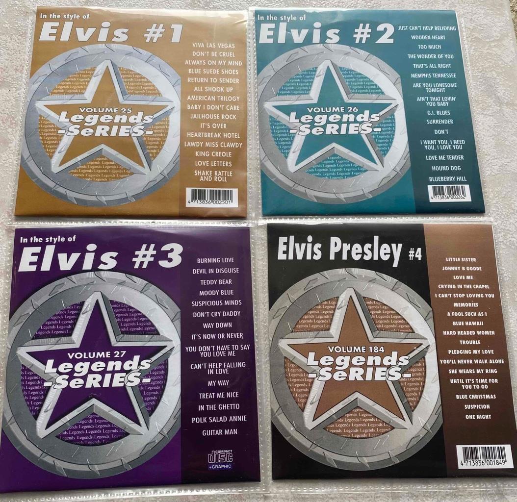 4 CDG KARAOKE LEGENDS DISCS ELVIS PRESLEY VOL 1-4 OLDIES ROCK CD+G MUSIC SONGS .