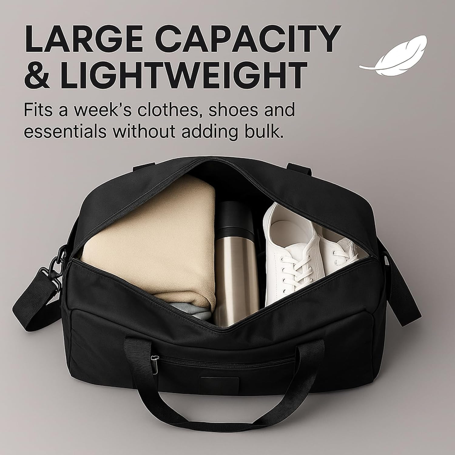 Folding Duffle Bag for Travel – Large Capacity Waterproof Oxford Cloth Weekender