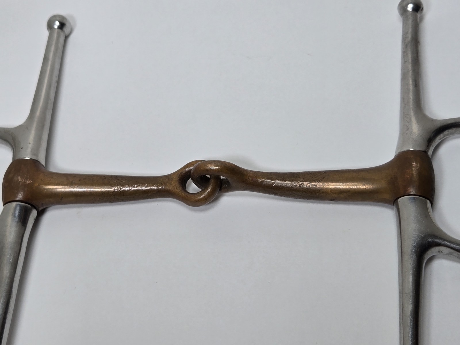 Used Full 6 1/2 Cheek Snaffle Bit Checopper Mouth Bit