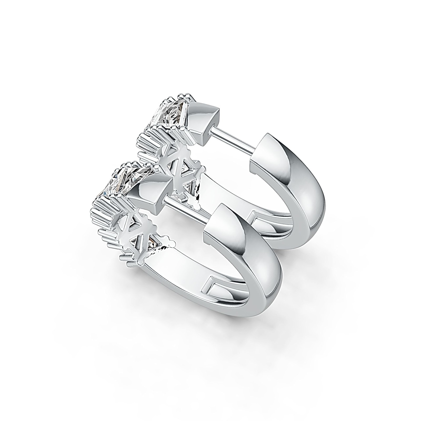 Sterling Silver Semi Mount Earrings Setting Trillion TR 4X4mm