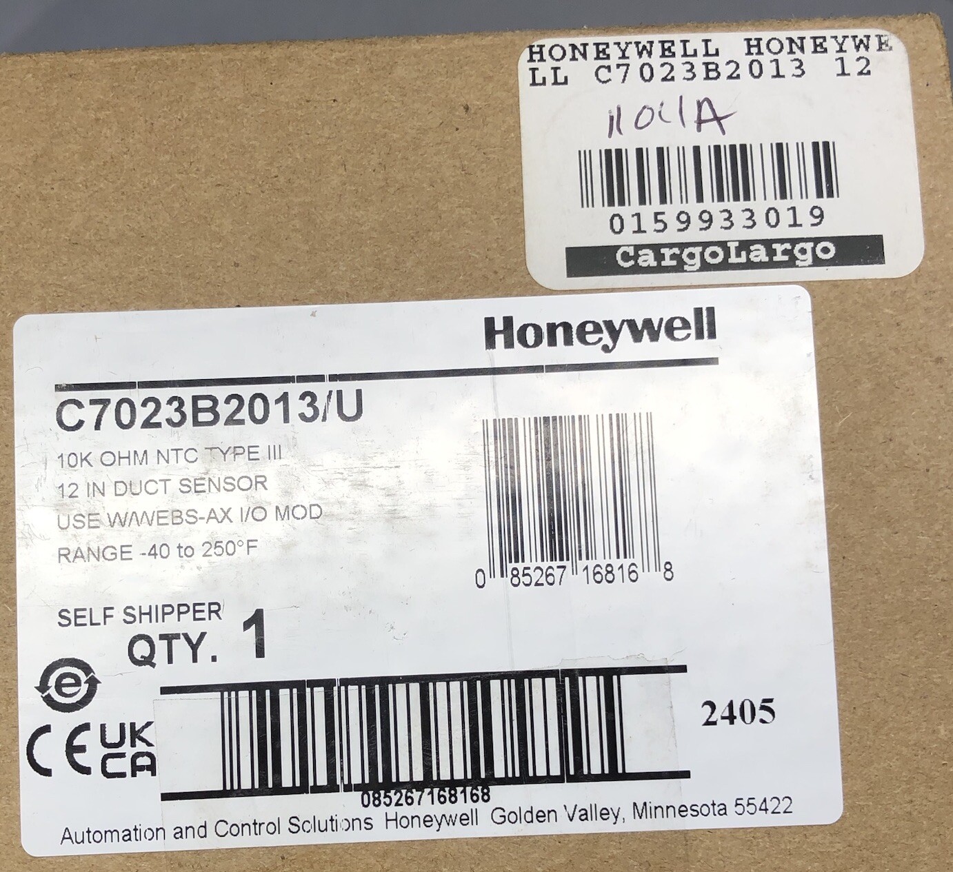 HONEYWELL C7023B2013 12 IN. DUCT SENSOR