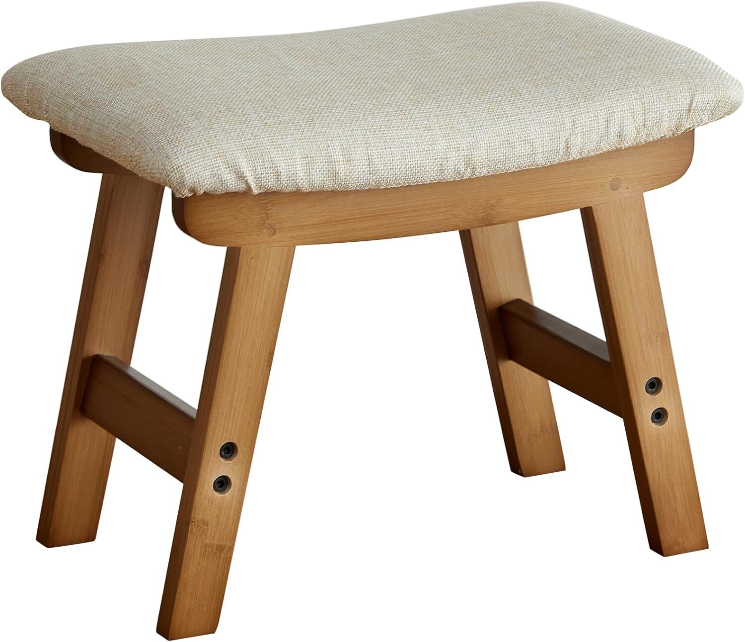 Foot Stools Ottoman, Small Soft Footrest Ottoman with Small, Walnut-beige