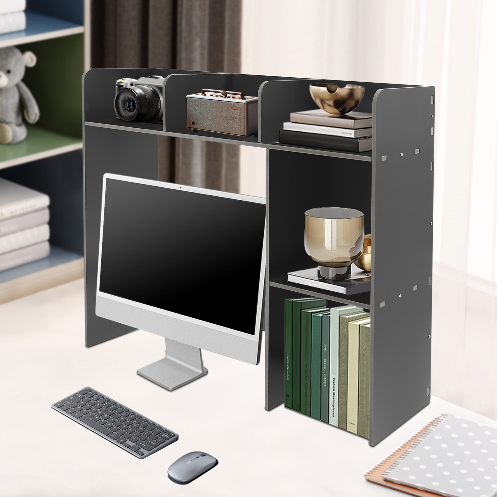 Desk Bookshelf Organizer Office Desk Bookshelf Holder, Desktop Bookshelf Storage