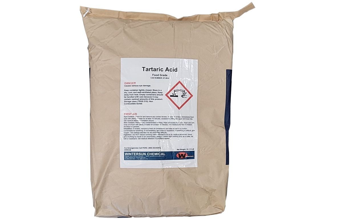 Tartaric Acid Wintersun  [CAS_87-69-4] FCC /USP White Crystal Powder 55.12 Lb
