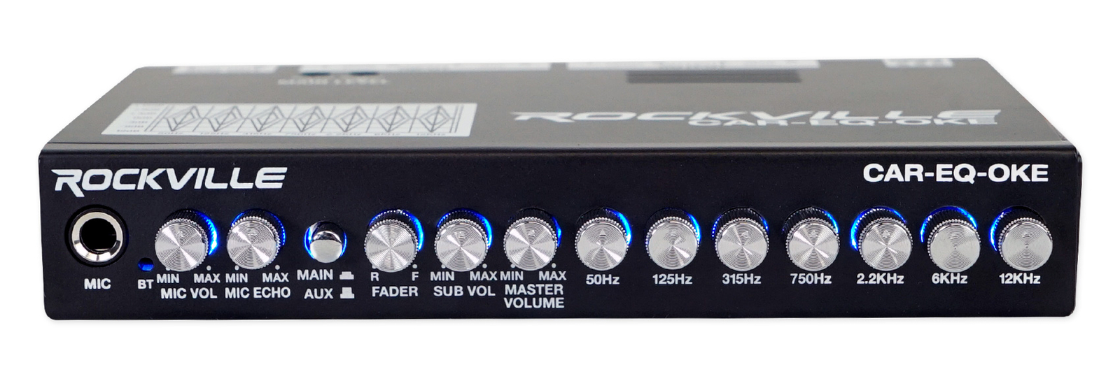 Rockville CAR-EQ-OKE Car Audio 7 Band Equalizer w Bluetooth + Mic Input Karaoke