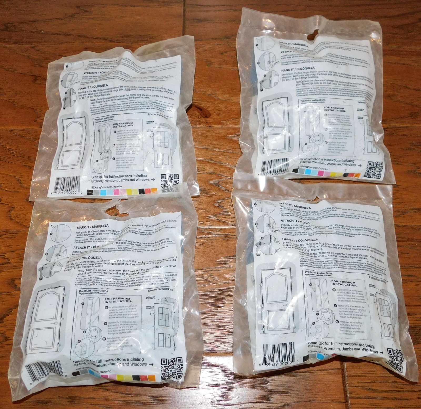 Lot of 4 EZ-HANG Easy Door Window Installation Kit Interior Exterior NEW