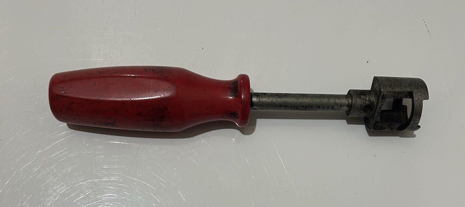Vintage K-D Tools No. 285 Drum Brake Retaining Spring Tool USA Made Red Handle