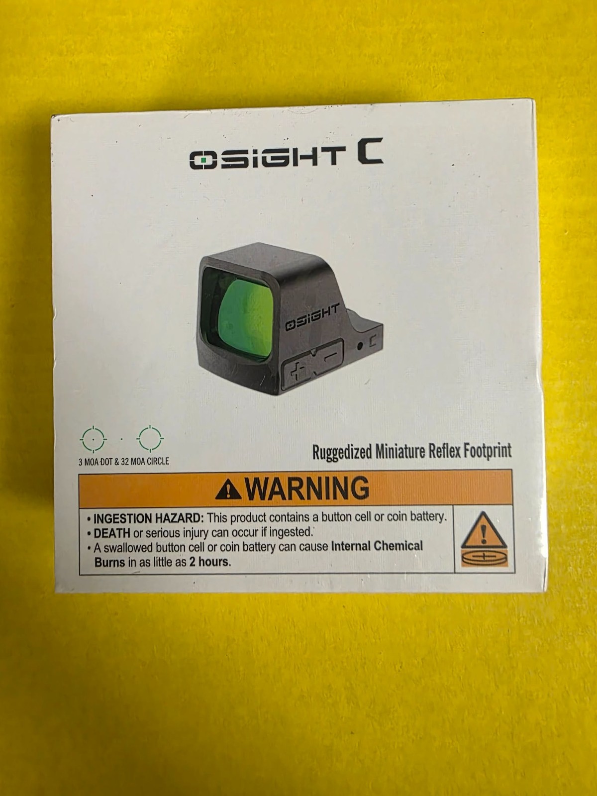 Osight C Open Green Dot Sight with 3 MOA Dot & 32 MOA Circle Reticle