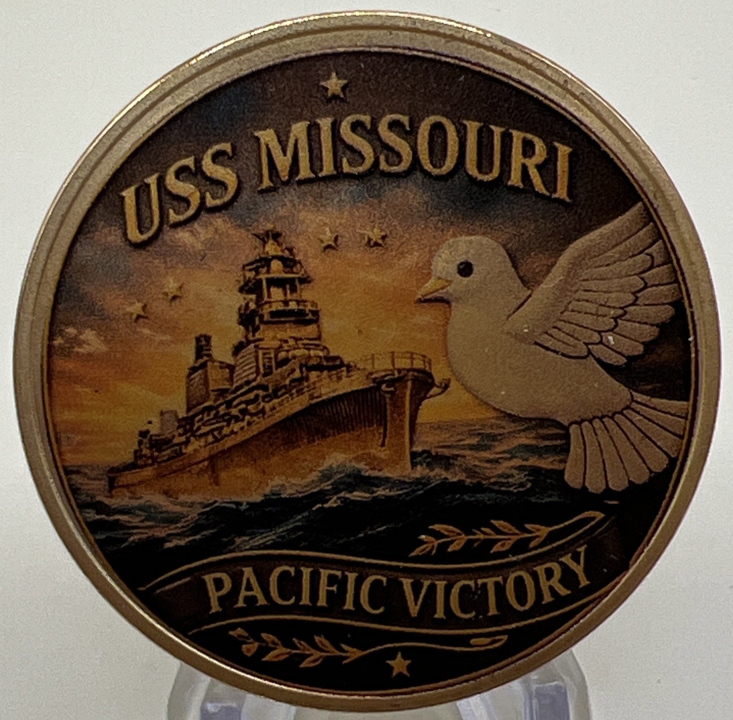 * US Navy Challenge Coin, USS Missouri Ship That Ended The War Metal Coin New