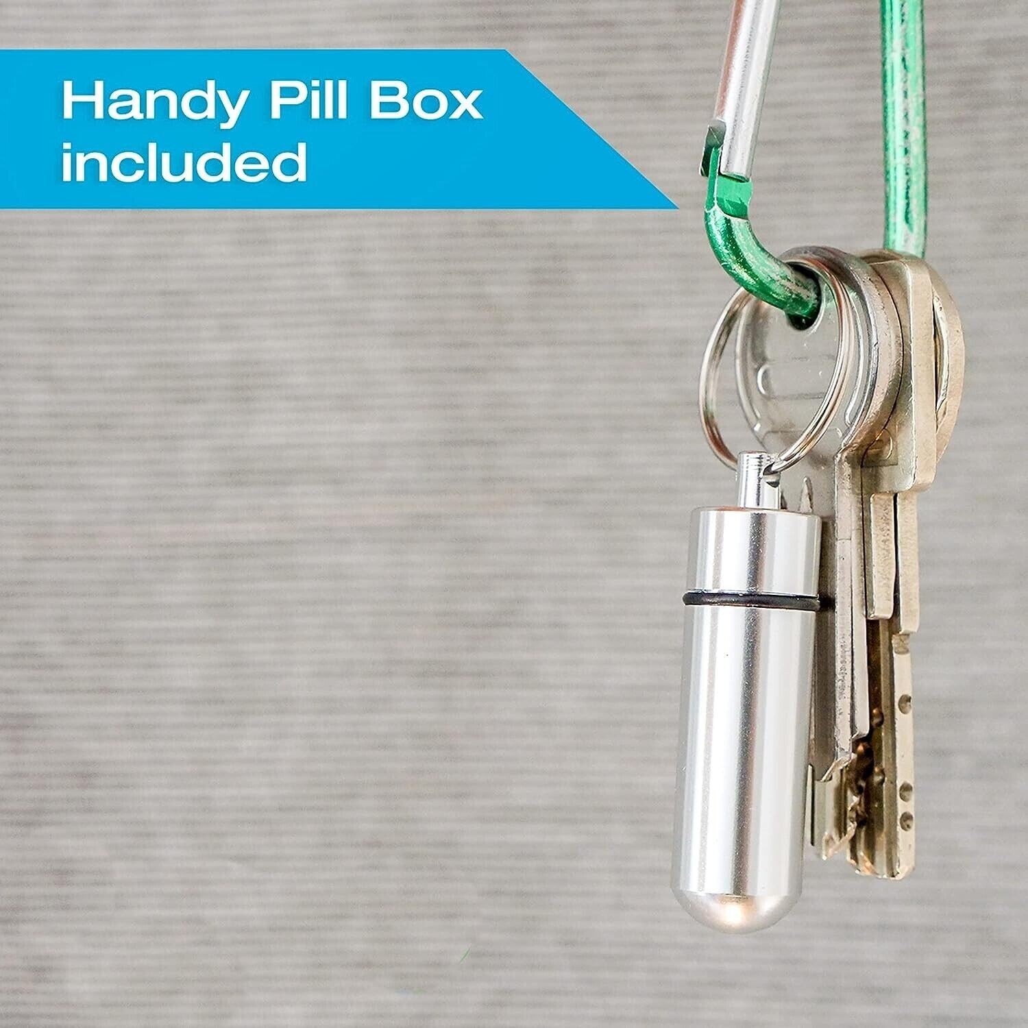 Pill Cutter Splitter with Pill Box by - Blade That Will Never Dull - Grip Handle