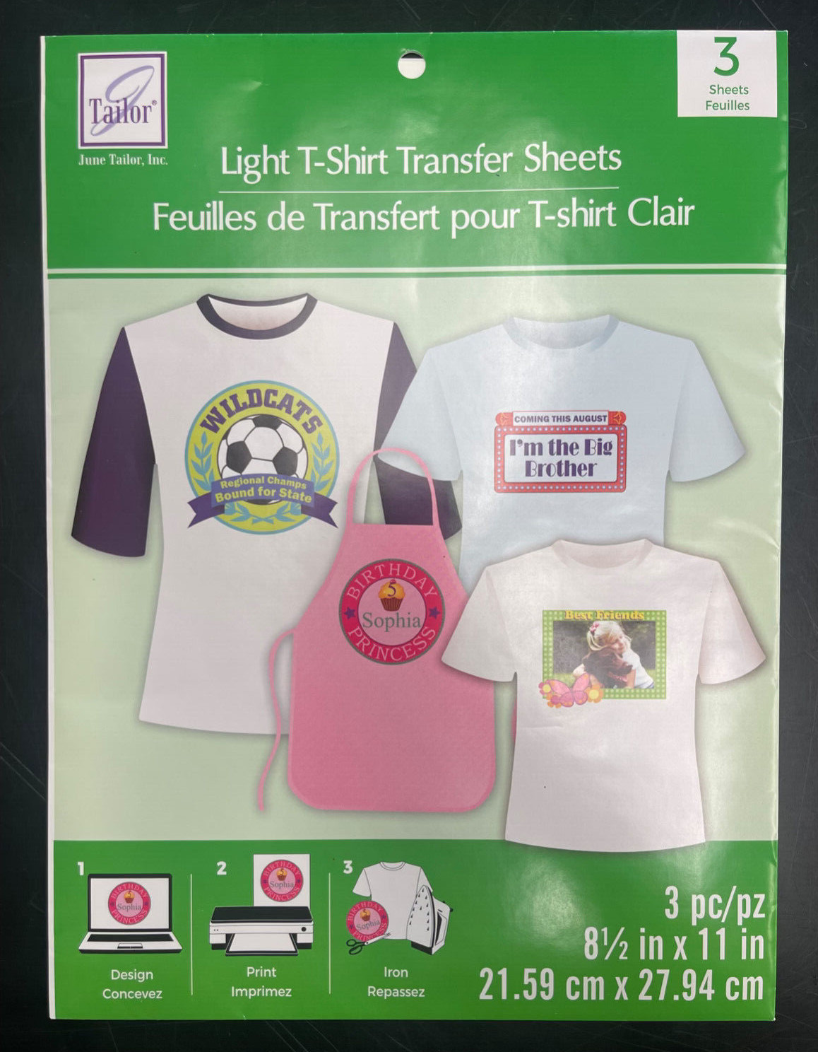 June Tailor: IRON-ON LIGHT T-shirt Transfers - 3 SHEETS: JT-856