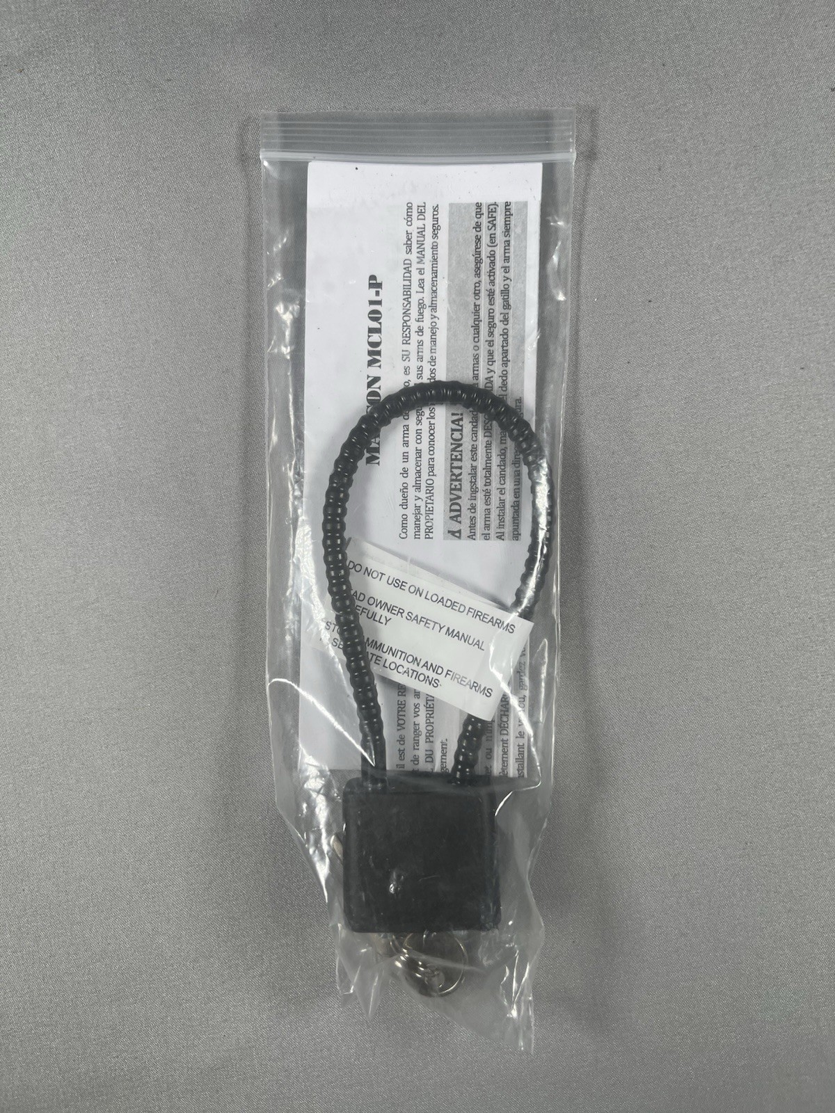 Black Steel Cable Gun Lock for Pistol Rifle Shotgun Revolver MCL01-P 2 Keys