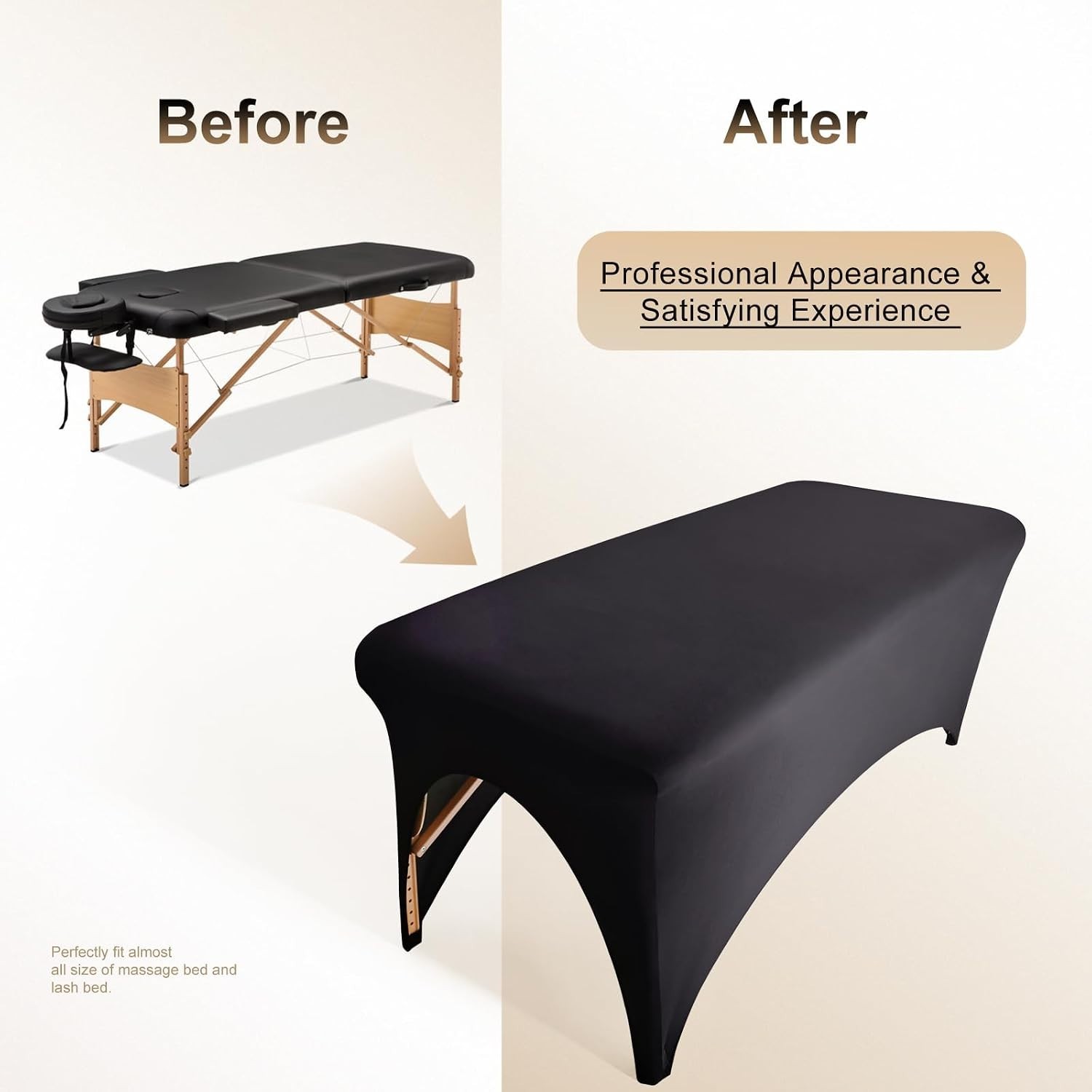 Machine Washable Spa Bed Cover - Soft Protective Topper for Beauty Tables