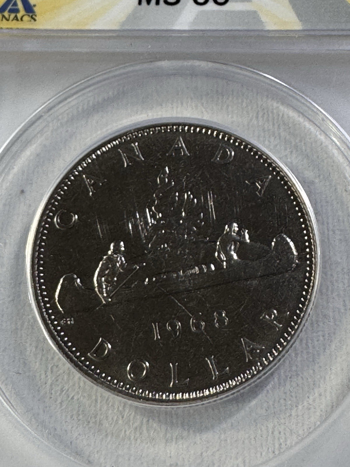 1968 Canada 1 Dollar Proof Like Coin Graded MS 66 by ANACS Voyageur