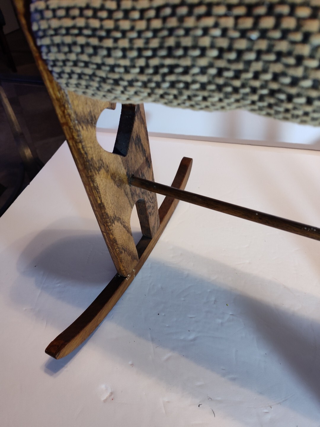Rocking Wood Foot Stool Padded