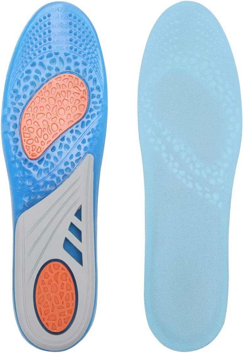 Hyloon gel sports shoe insoles shock absorption foot pain full length size 5-10